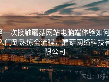 第一次接触蘑菇网站电脑端体验如何？入门到熟练全流程，蘑菇网络科技有限公司