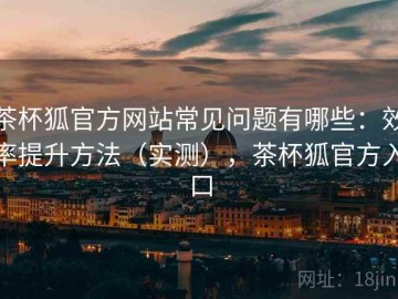 茶杯狐官方网站常见问题有哪些：效率提升方法（实测），茶杯狐官方入口