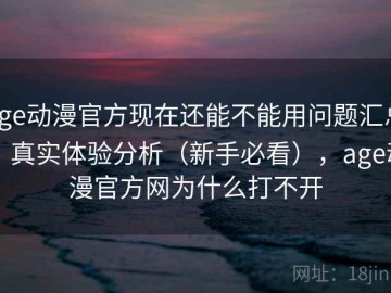age动漫官方现在还能不能用问题汇总：真实体验分析（新手必看），age动漫官方网为什么打不开