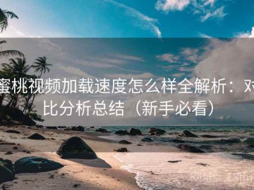 蜜桃视频加载速度怎么样全解析：对比分析总结（新手必看）